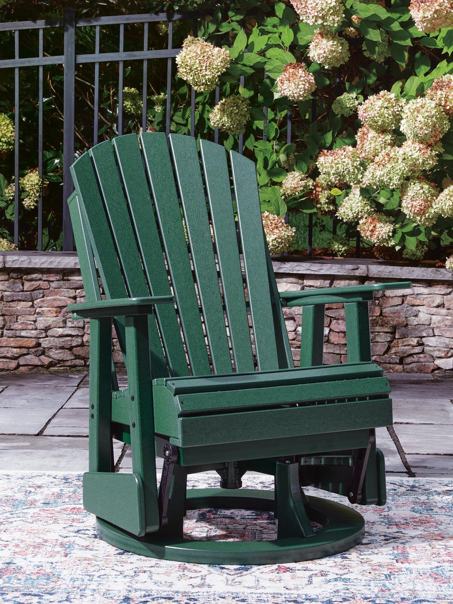 Ashley Hyland Wave Green Outdoor Swivel Glider Chair