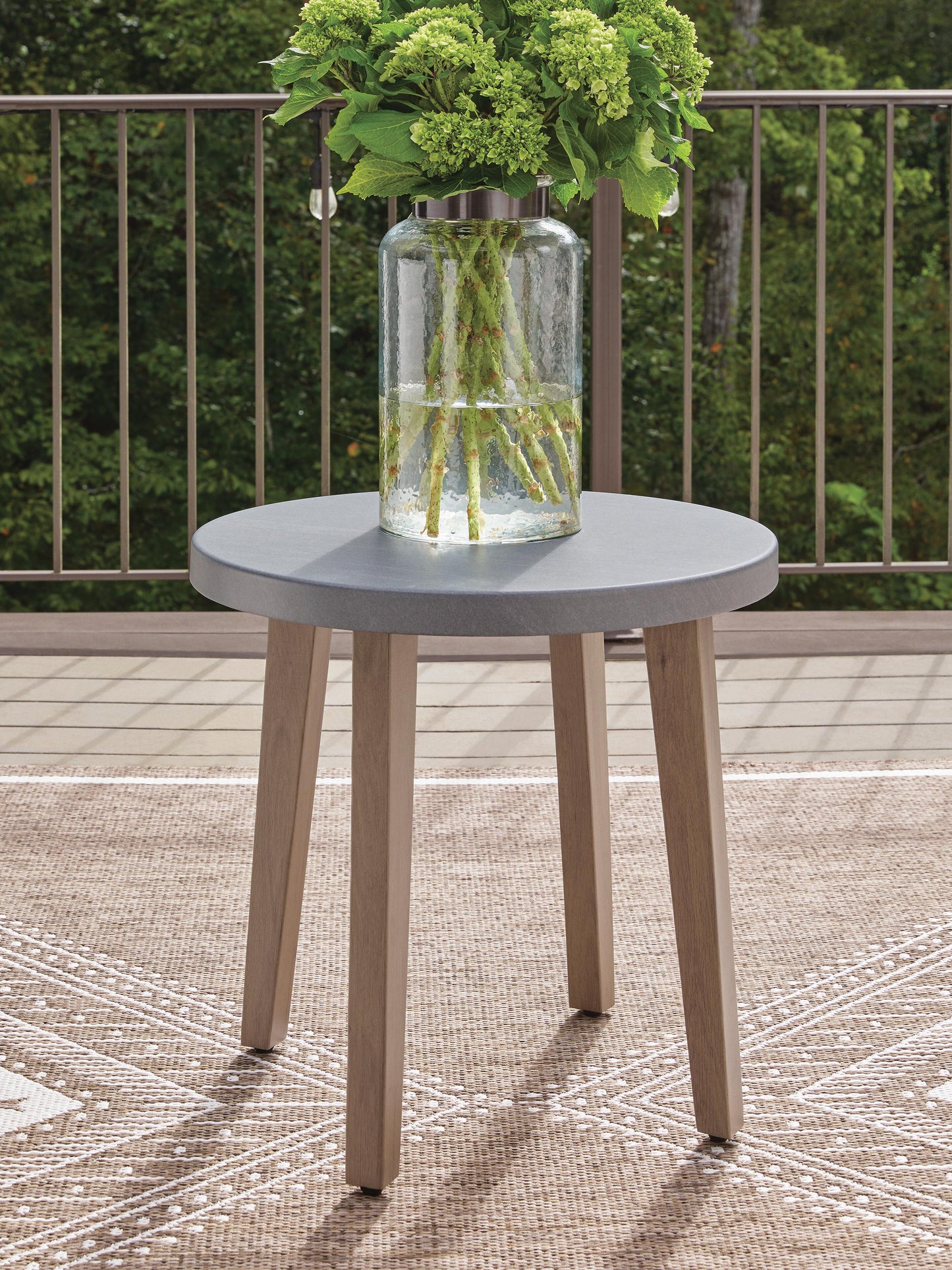 Ashley Francis Beach Natural Gray Outdoor End Table