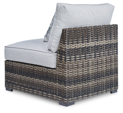 Ashley Harbor Court Gray Armless Chair with Cushion (Set of 2)