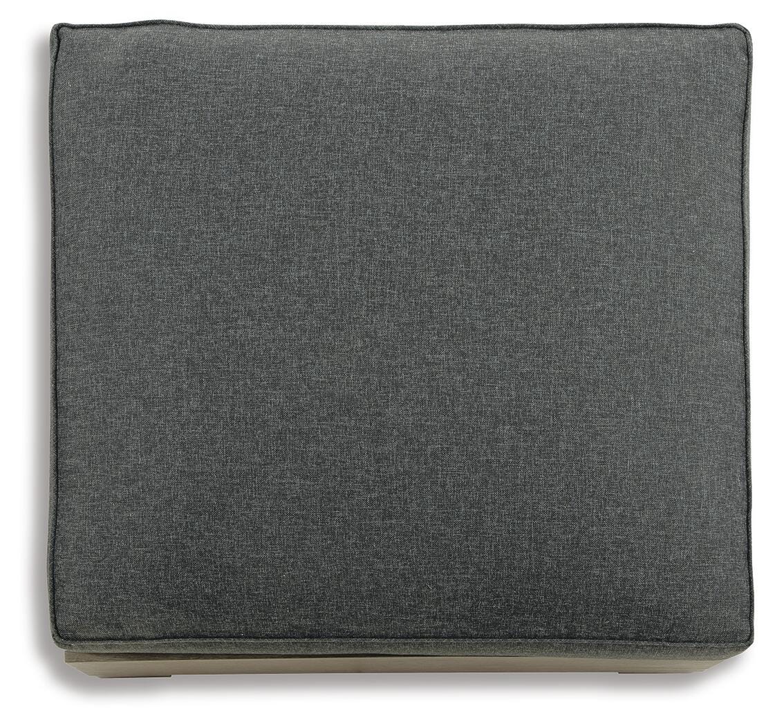 Ashley Citrine Park Brown Charcoal Outdoor Ottoman with Cushion
