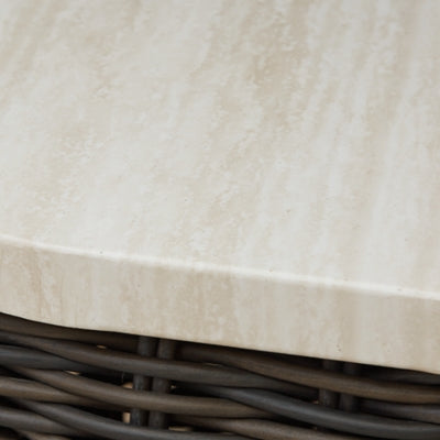 Ashley Kimora Beige Dark Brown Outdoor End Table