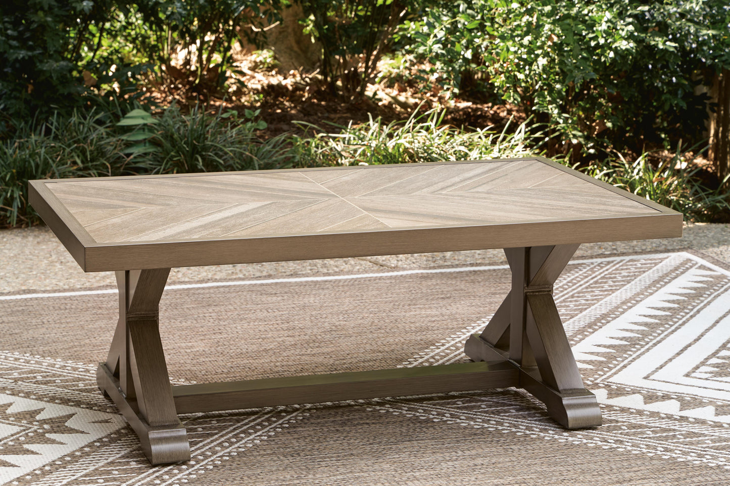 Ashley Revare Beach Beige Outdoor Coffee Table