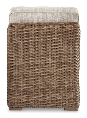 Ashley Beachcroft Beige Outdoor Armless Chair with Cushion