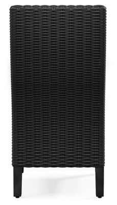Ashley Beachcroft Black Light Gray Outdoor Side Chair with Cushion (Set of 2)