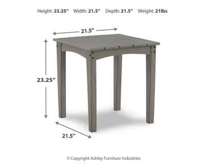 Ashley Visola Gray Outdoor End Table