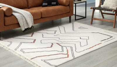 Ashley Cadeworth Multi 7'6" x 11'1" Washable Rug