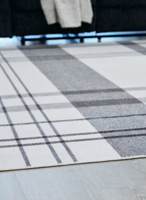 Ashley Kaidlow Gray Cream 7'7" x 9'8" Washable Rug