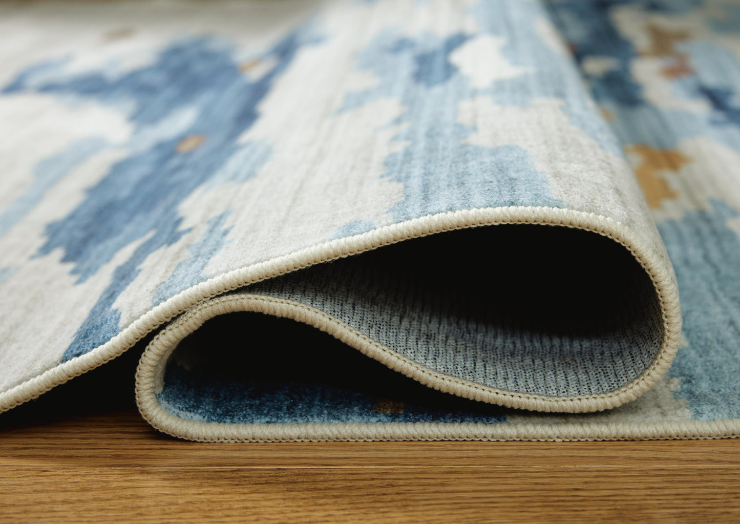 Ashley Vinlett Cream Blue Brown 8' x 10' Washable Rug