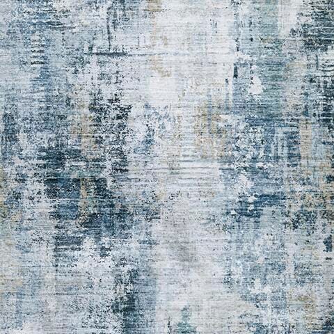 Ashley Arlenmont Blue White Brown 5' x 7' Memory Foam Area Rug