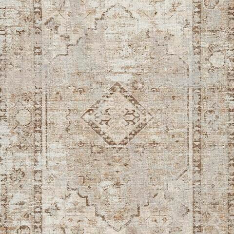 Ashley Livdon Brown Beige Gray Washable Medium Rug