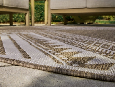 Ashley Dunsler Brown Cream 5' x 7' Rug