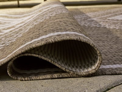 Ashley Dunsler Brown Cream 5' x 7' Rug
