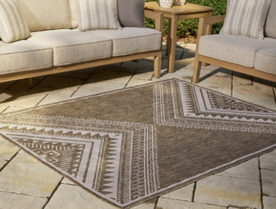 Ashley Dunsler Brown Cream 5' x 7' Rug