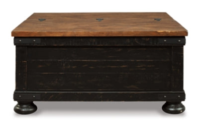 Ashley Valebeck Black Brown Coffee Table with Lift Top