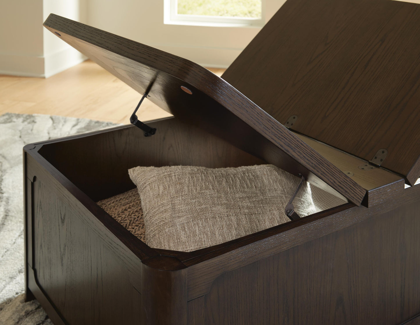Ashley Breckington Dark Brown Coffee Table With Storage
