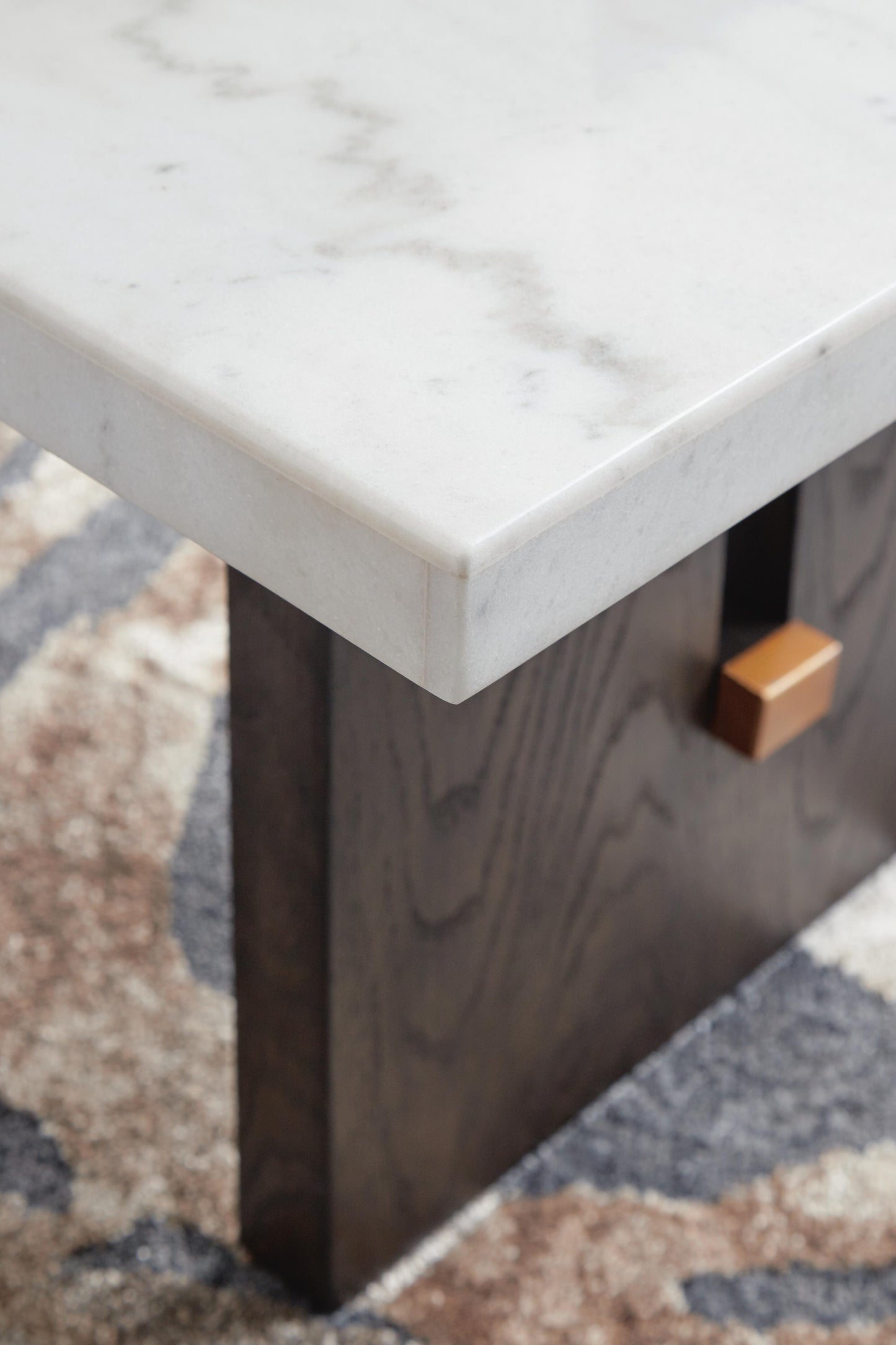 Ashley Burkhaus White Dark Brown Coffee Table