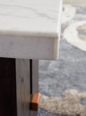 Ashley Burkhaus White Dark Brown End Table