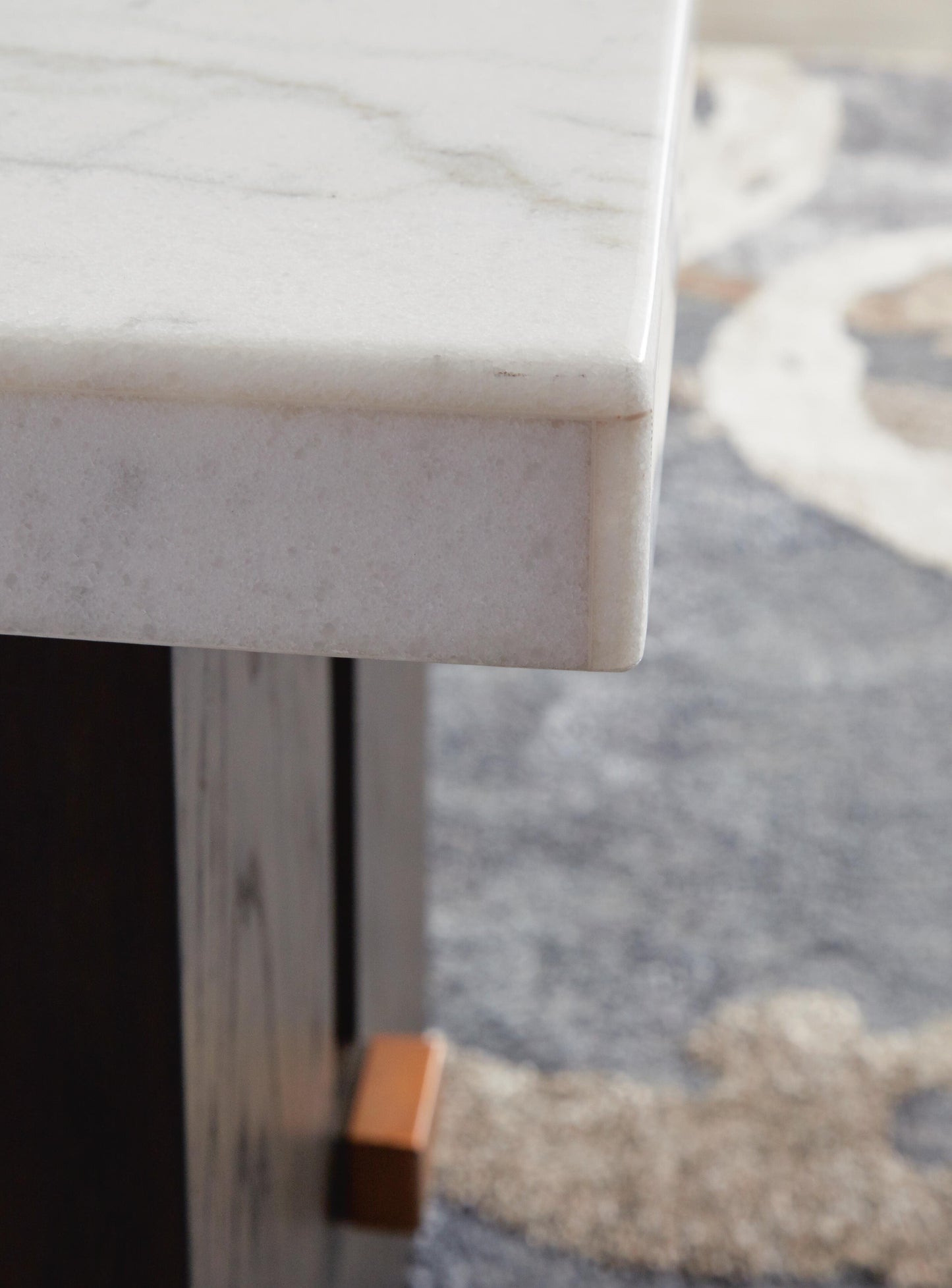 Ashley Burkhaus White Dark Brown End Table