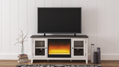 Ashley Dorrinson Two-tone 60" TV Stand with Electric Fireplace