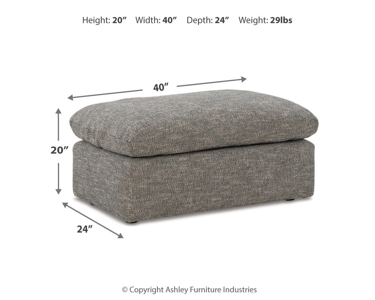 Benchcraft Dramatic Granite Ottoman