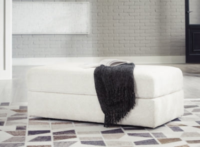 Ashley Karinne Linen Oversized Accent Ottoman