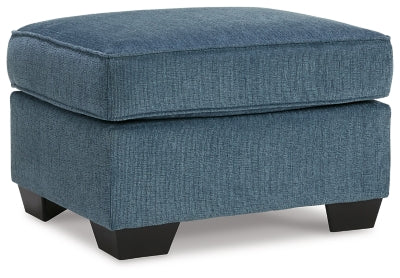 Ashley Cashton Blue Ottoman