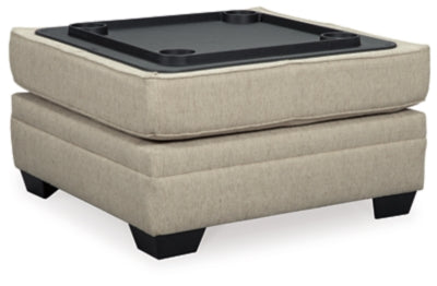 Ashley Luxora Bisque Ottoman With Storage