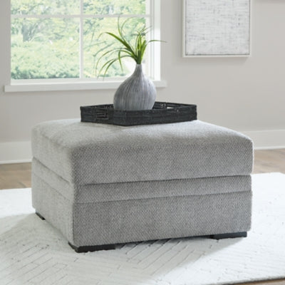 Ashley Casselbury Cement Ottoman With Storage