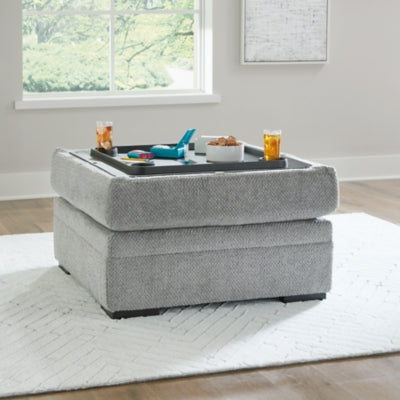 Ashley Casselbury Cement Ottoman With Storage