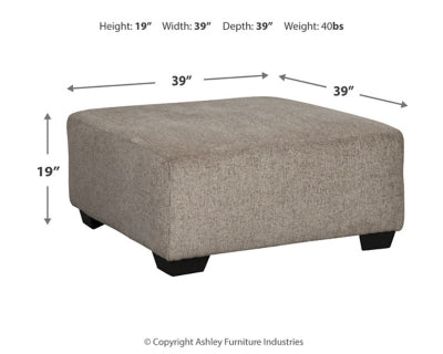 Ashley Ballinasloe Platinum Oversized Ottoman