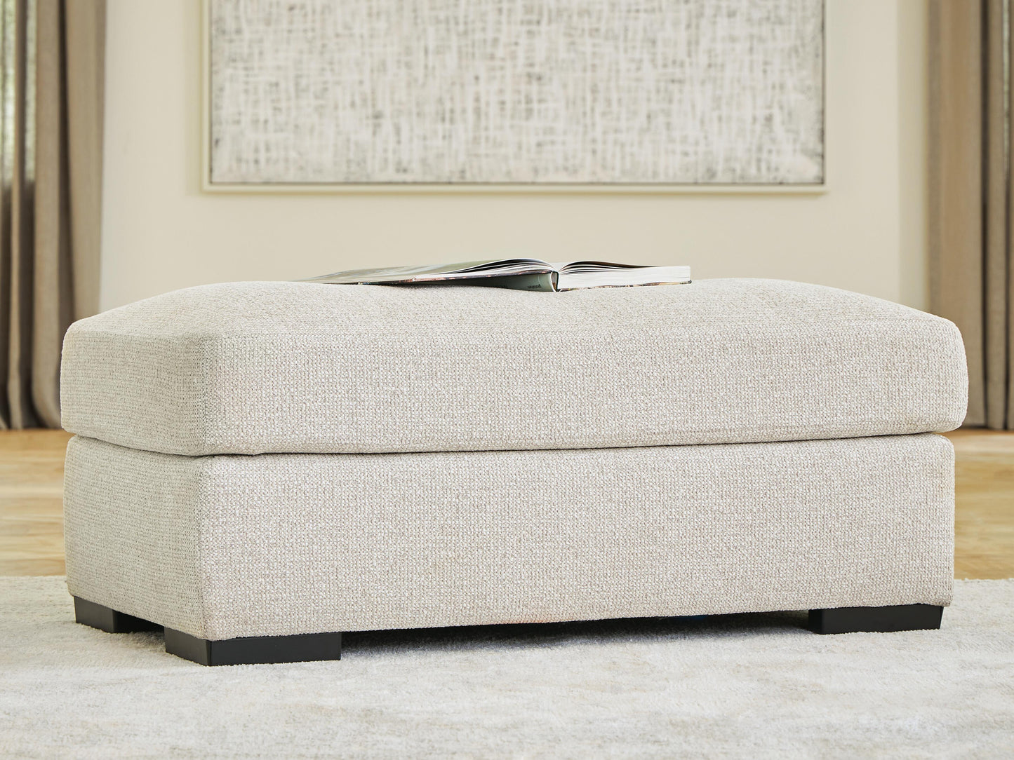 Ashley Evanley Linen Ottoman