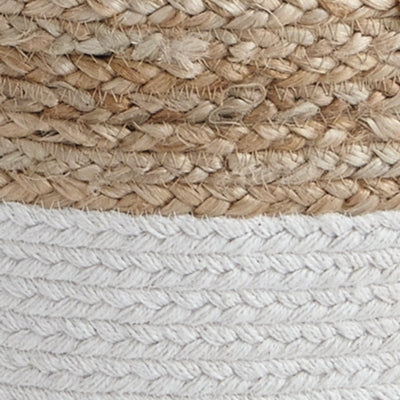 Ashley Sweed Valley Natural/White Pouf