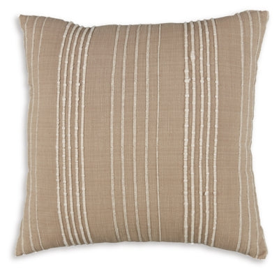 Ashley Benbert Tan White Pillow