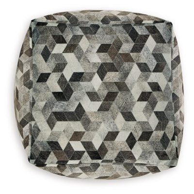 Ashley Albermarle Gray Brown Pouf
