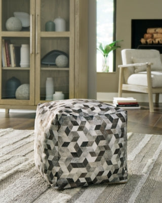 Ashley Albermarle Gray Brown Pouf