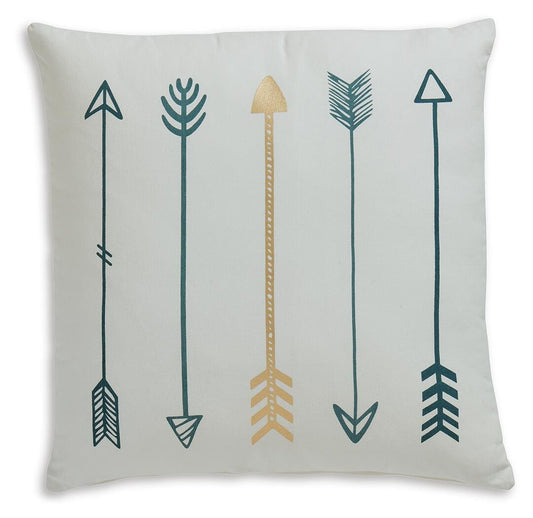 Ashley Gyldan White Teal Gold Pillow
