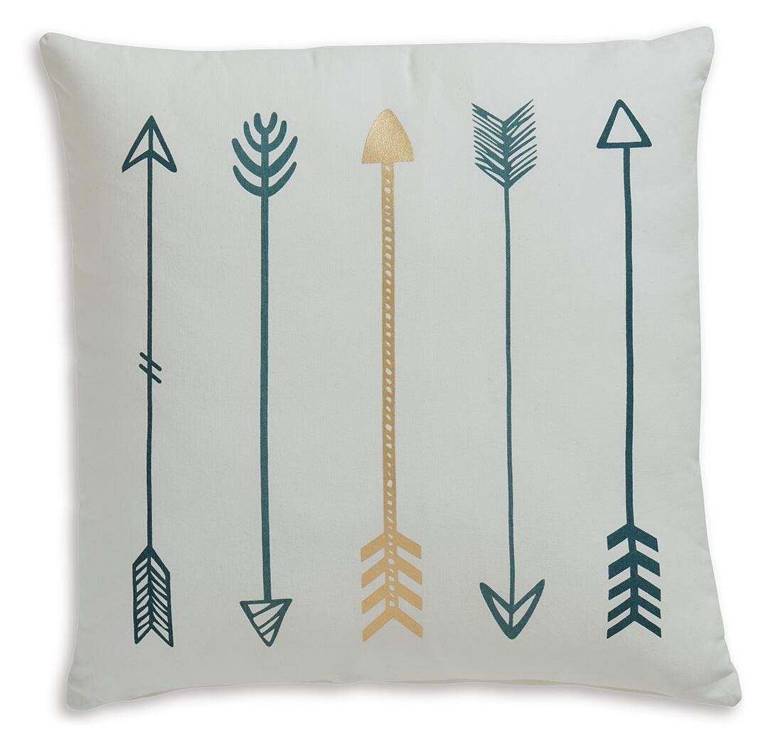 Ashley Gyldan White Teal Gold Pillow