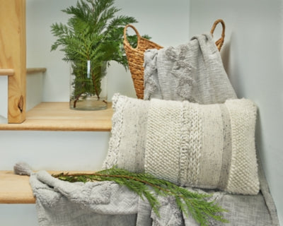 Ashley Standon Gray White Pillow