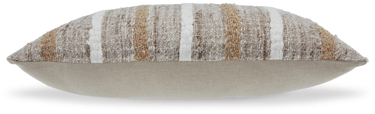 Ashley Benish Tan Brown White Pillow