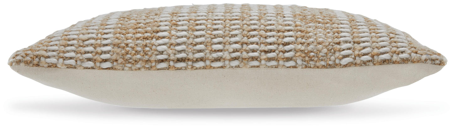 Ashley Hathby Tan White Pillow