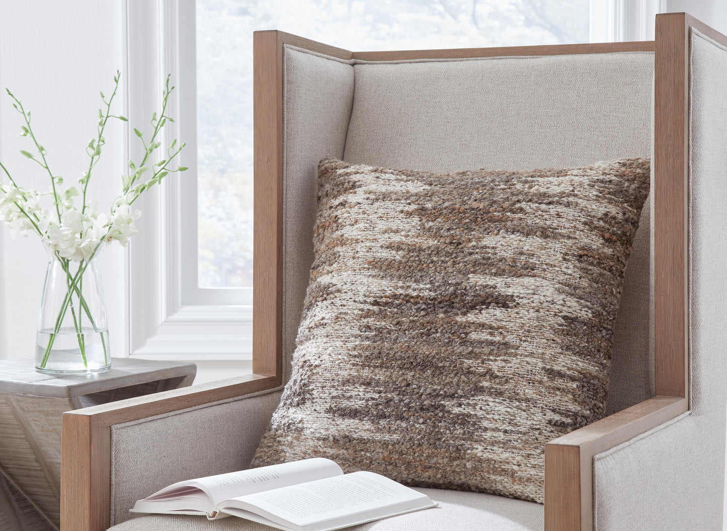 Ashley Nealton Brown White Pillow