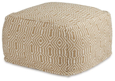 Ashley Adamont Tan Ivory Pouf