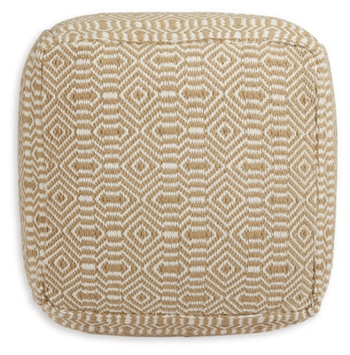 Ashley Adamont Tan Ivory Pouf