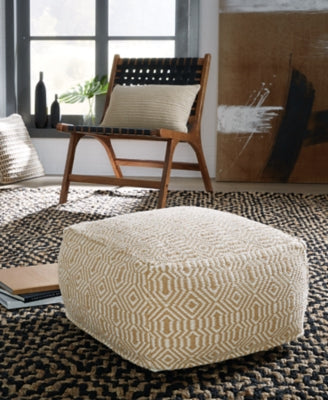 Ashley Adamont Tan Ivory Pouf