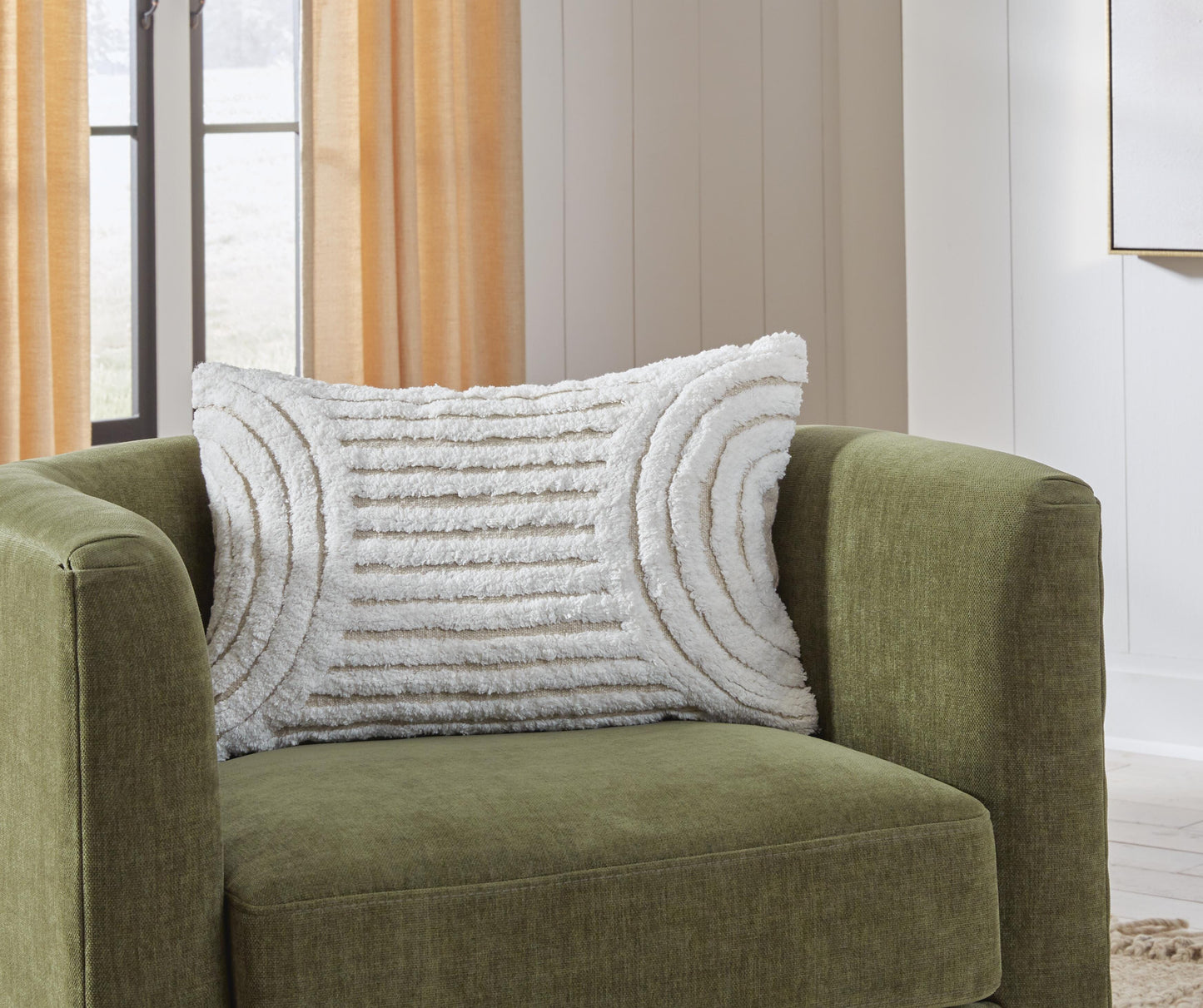 Ashley Farissen White Tan Pillow
