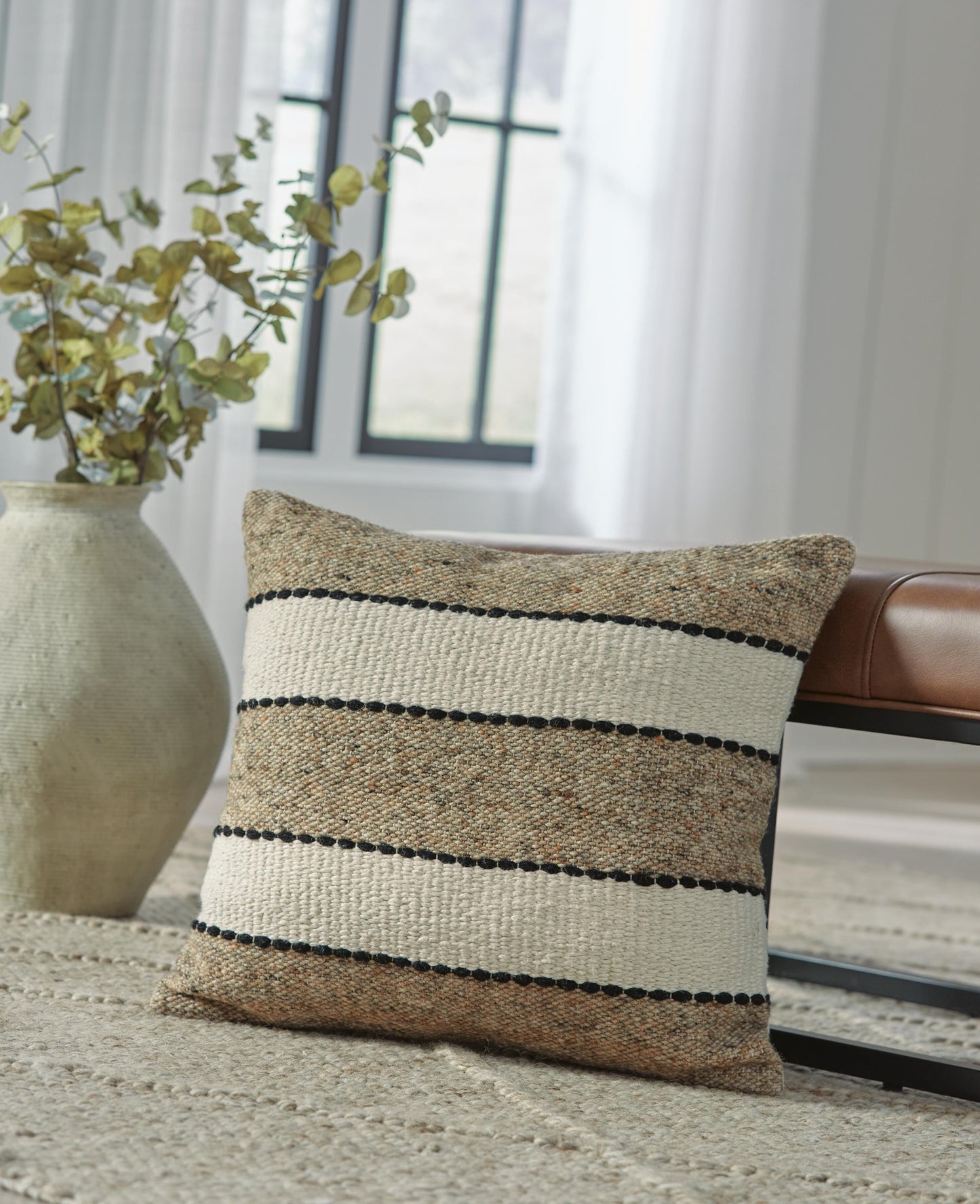 Ashley Rueford Brown Black Natural Pillow