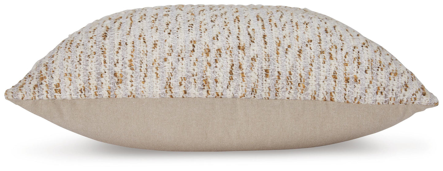 Ashley Abler Ivory Gray Gold Pillow