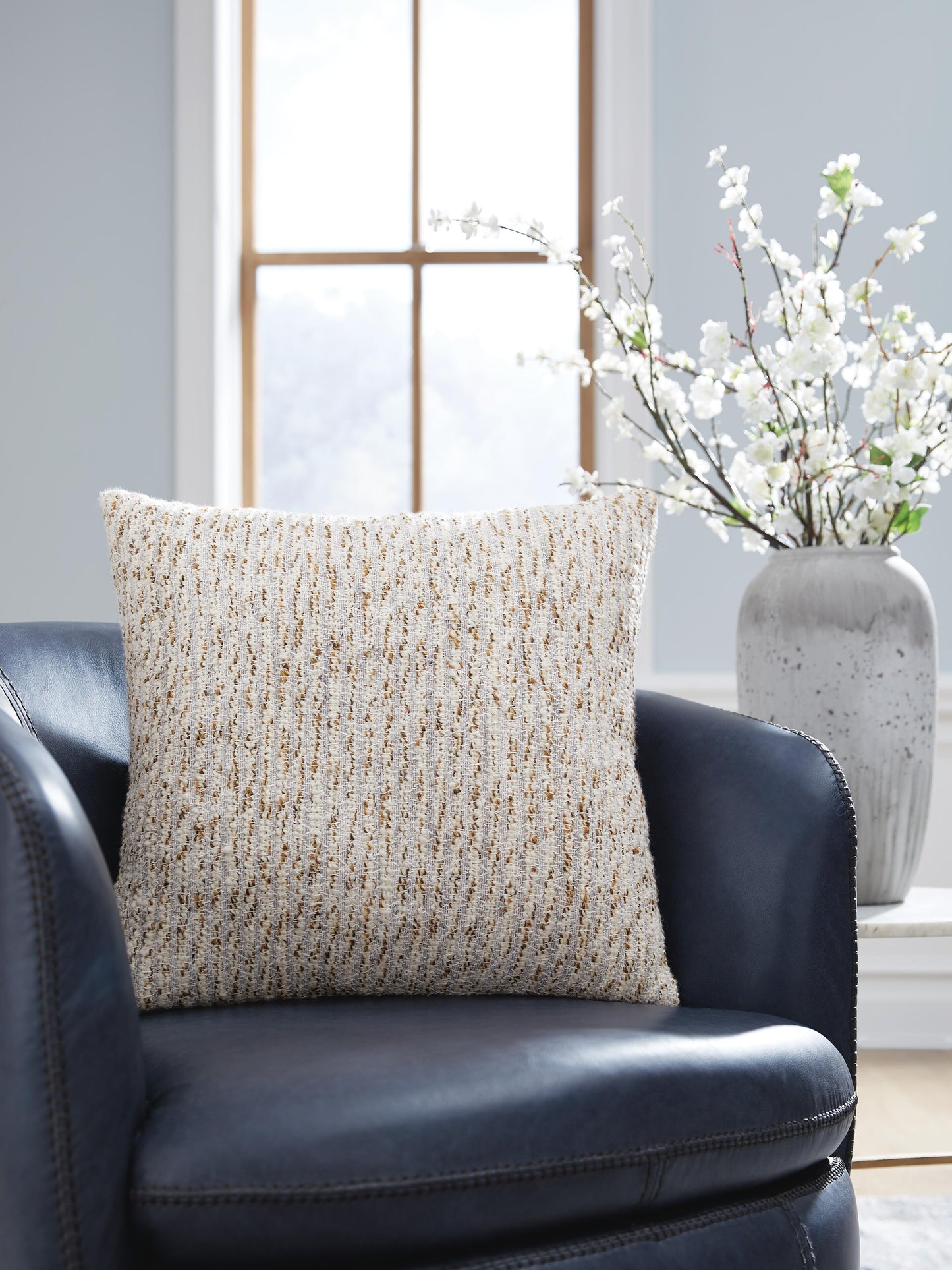 Ashley Abler Ivory Gray Gold Pillow