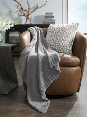 Ashley Anawood Gray Throw (Set of 3)