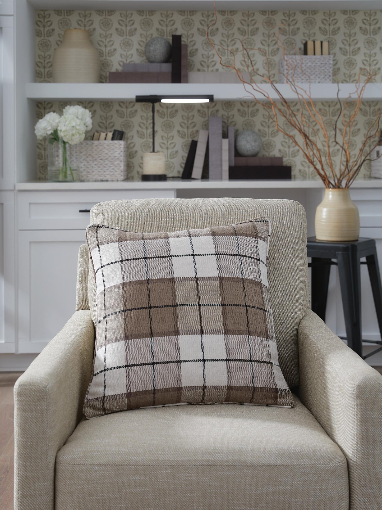 Ashley Godricton Brown Black Cream Pillow